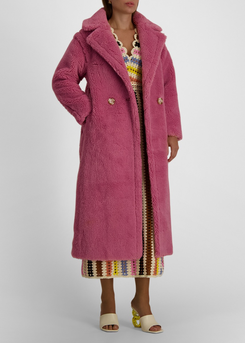 Indi pink faux fur coat