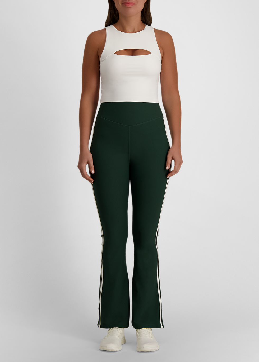 Milena white cut-out stretch-jersey top