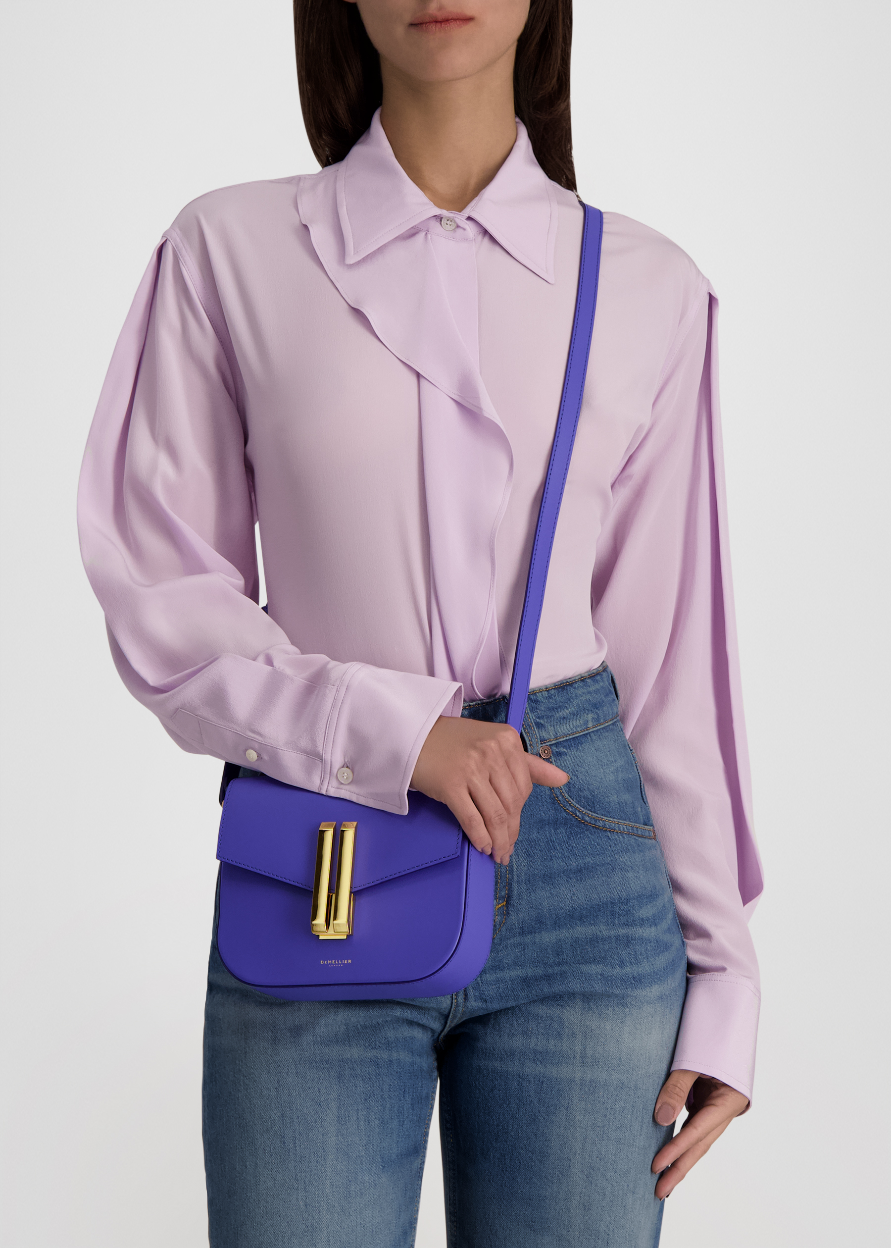 The small vancouver blue leather cross-body bag