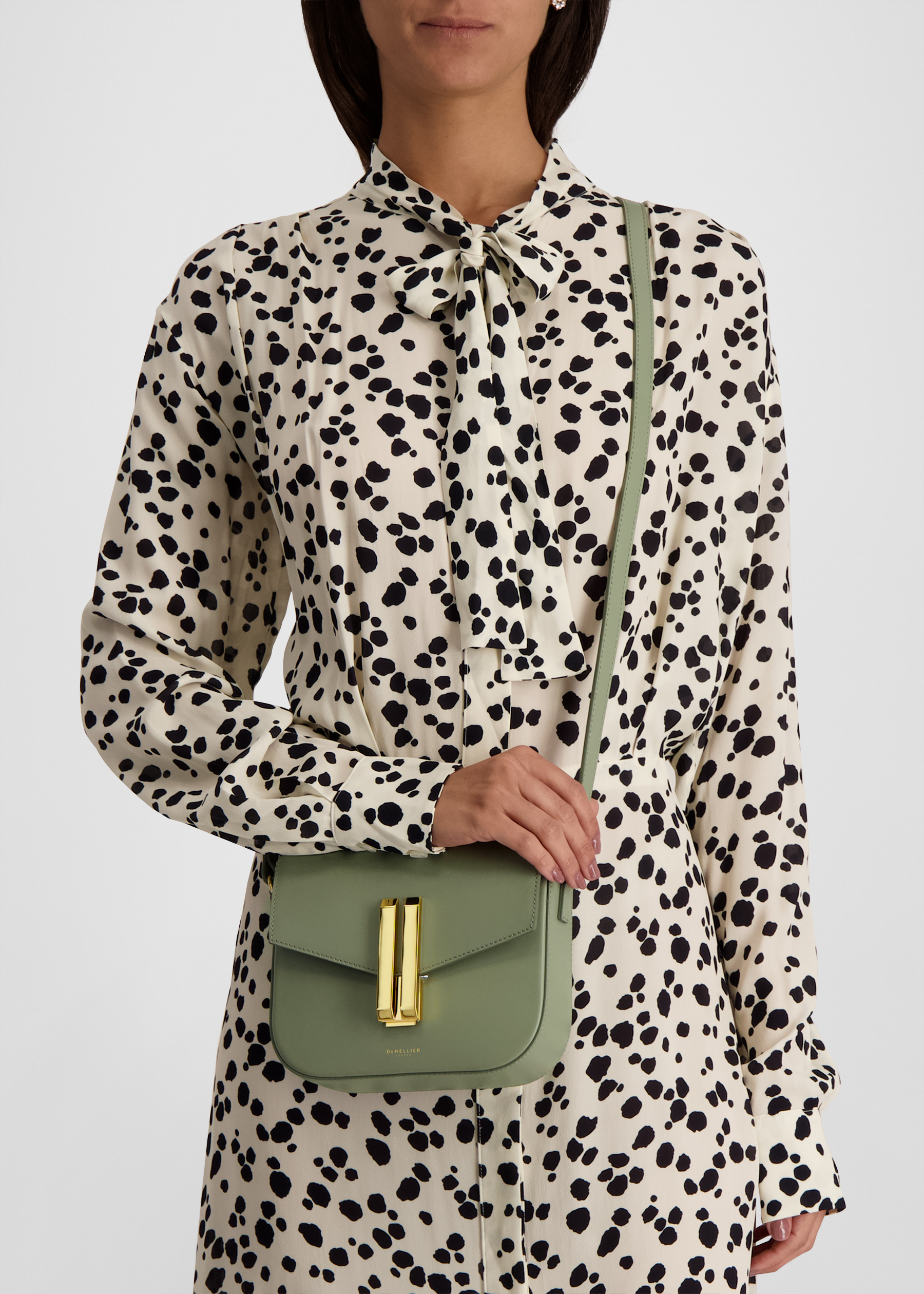 The small vancouver green leather cross-body bag
