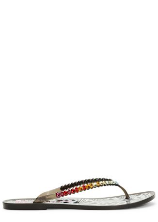 Esme crystal-embellished flip flops