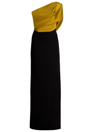 Kara one-shoulder crepe gown