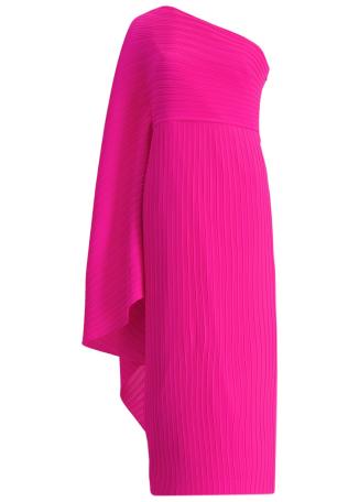 Lenna pink ribbed crepe midi dress