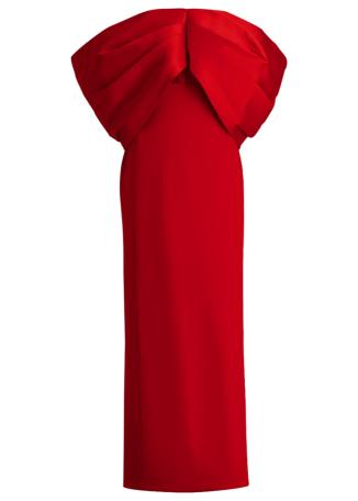 Filippa red off-the-shoulder crepe gown