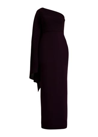 Lillia purple one-shoulder chiffon gown