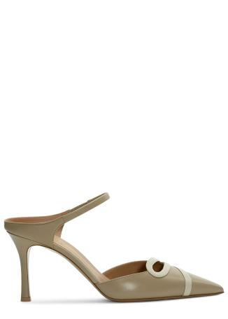 Bonnie 80 beige cut-out leather mules