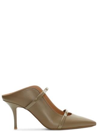 Maureen 70 brown leather mules