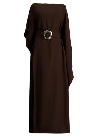 Taylor brown off-the-shoulder crepe kaftan