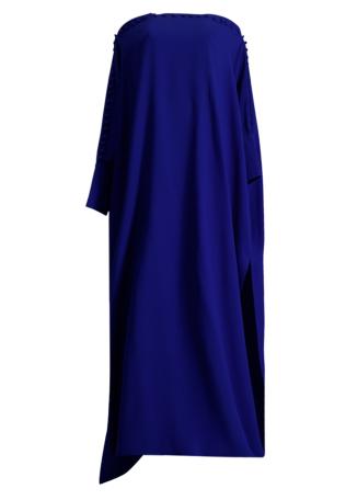Mila blue off-the-shoulder crepe kaftan
