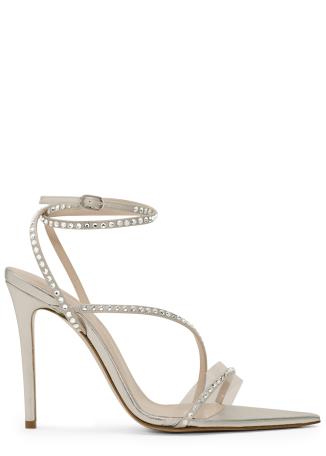 Dassy 105 silver crystal-embellished leather sandals