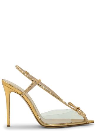 Kay 105 gold crystal-embellished leather sandals