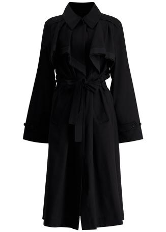 Black ruffled midi dress