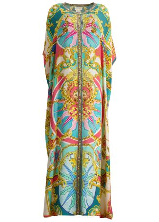 Sail away with me printed silk kaftan