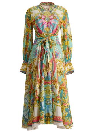 Sail away with me printed linen midi dress