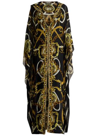Coast to coast printed silk robe