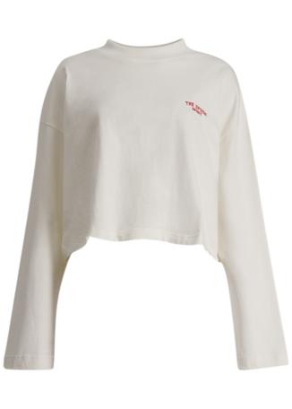 Courtsport sabine white logo-print cotton top