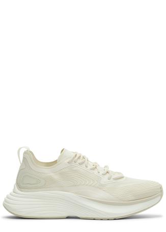 Streamline white textured sneakers
