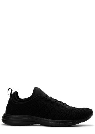 Techloom phantom black woven stretch-knit sneakers