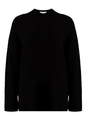 Black wool-blend jumper