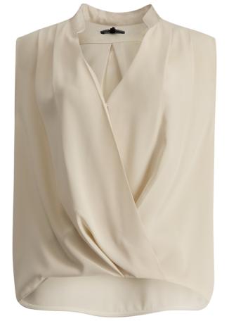 Meredith ivory draped satin top