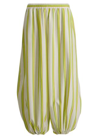 Striped cotton-blend trousers