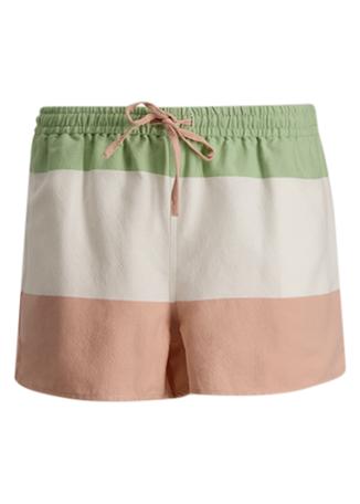 Striped cotton-blend shorts