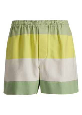 Striped cotton-blend shorts