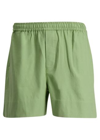 Green cotton-blend shorts