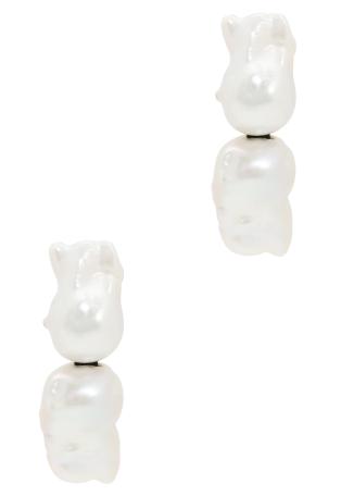 Baroque pearl clip-on drop earrings