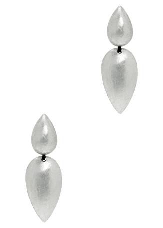 Larko silver-tone acacia clip-on drop earrings