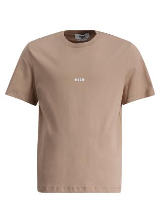 Beige logo-print cotton t-shirt