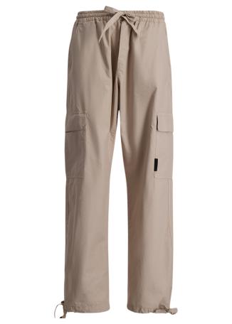 Beige cotton cargo trousers